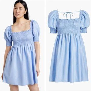 Hillhouse Mini Nap Dress in Light Blue Glitter XS